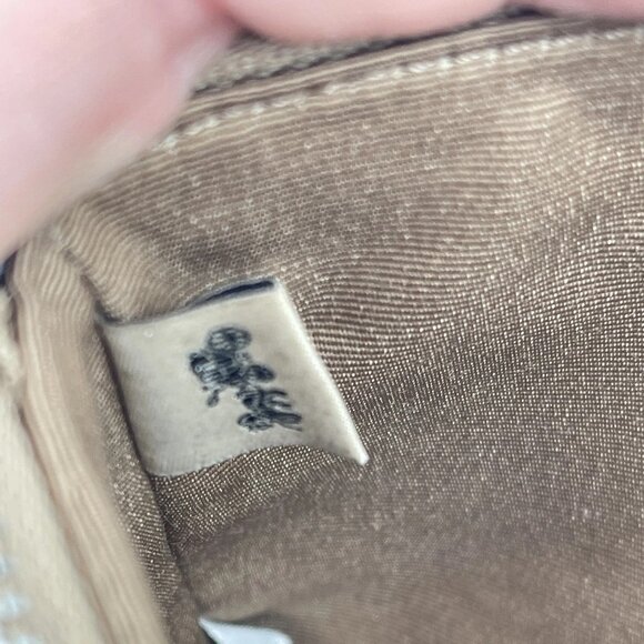 NEW COACH Corner Zip Wristlet in Signature Canvas with Stripe CW854 Sand/Taupe - Picture 2 of 11